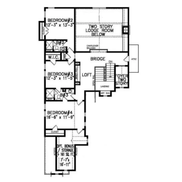 Cabin & Cottage House Plan Second Floor - Latrell Rustic Craftsman Home 056D-0082 - Shop House Plans and More