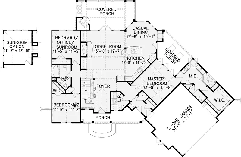 Ranch House Plan First Floor - Favian European Home 056D-0084 - Search House Plans and More