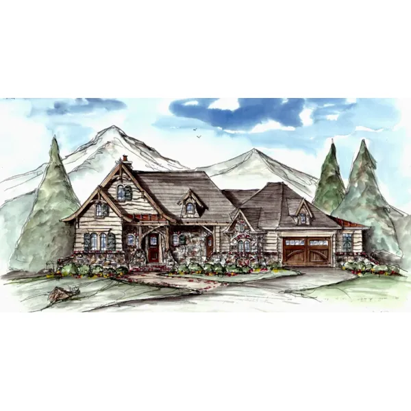 Craftsman House Plan Front of Home - Favian European Home 056D-0084 - Search House Plans and More