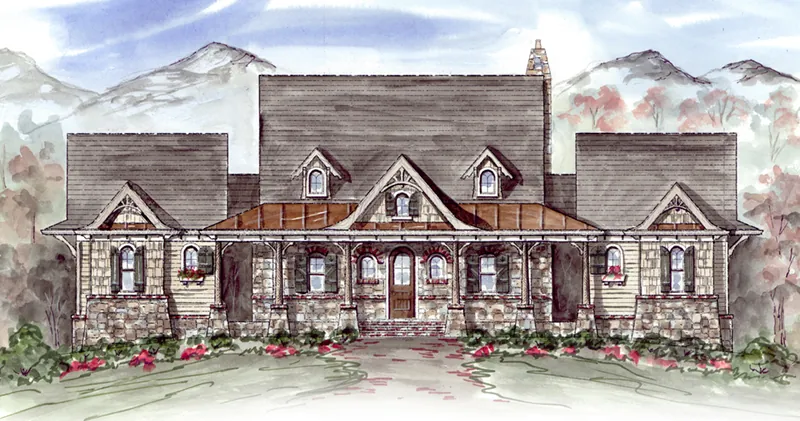 Cabin & Cottage House Plan Front of Home - 056D-0085 - Shop House Plans and More