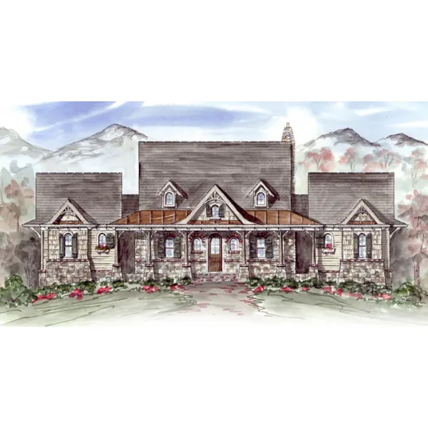 Cabin & Cottage House Plan Front of Home - Morgan Ridge European Home 056D-0085 - Shop House Plans and More