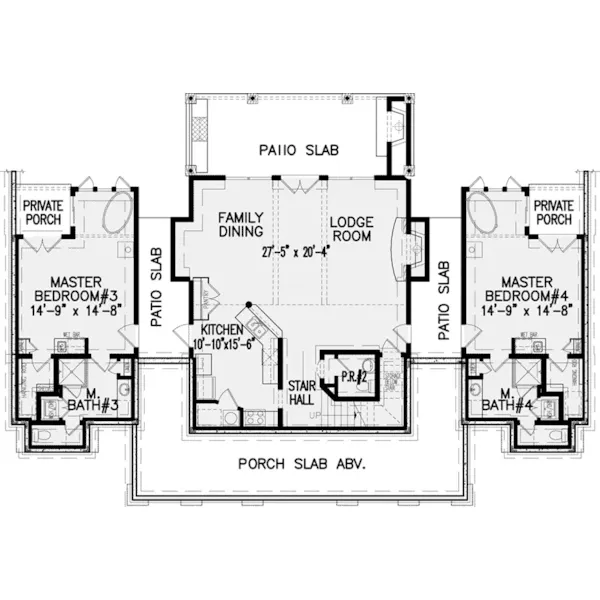 Cabin & Cottage House Plan Lower Level Floor - Morgan Ridge European Home 056D-0085 - Shop House Plans and More