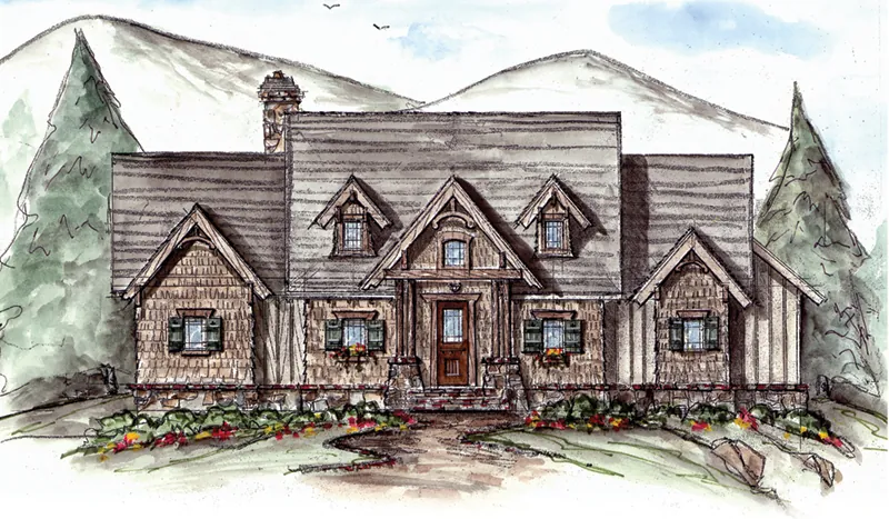 Country House Plan Front of Home - Gretchen Creek Craftsman Home 056D-0086 - Search House Plans and More
