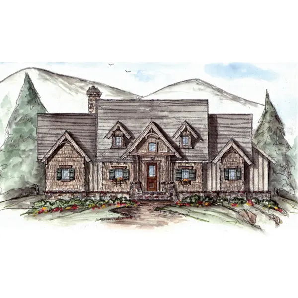 Country House Plan Front of Home - Gretchen Creek Craftsman Home 056D-0086 - Search House Plans and More