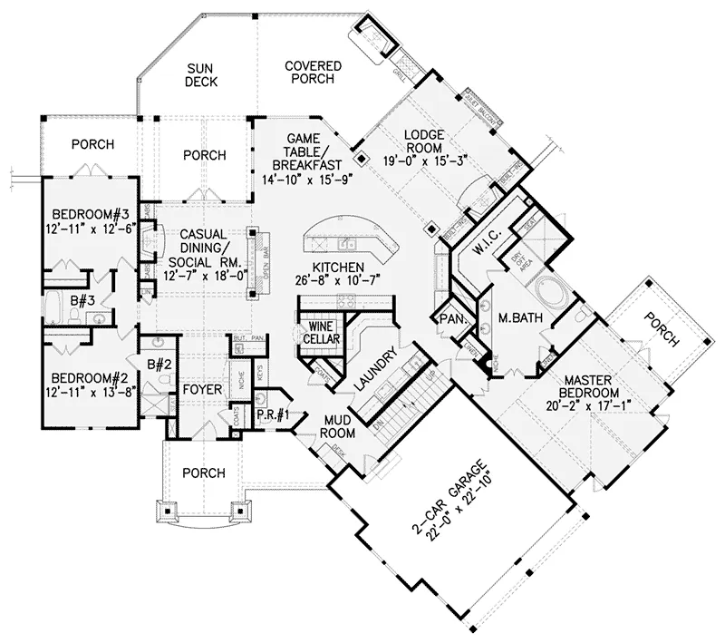 Country House Plan First Floor - Ivers Path Craftsman Home 056D-0087 - Search House Plans and More