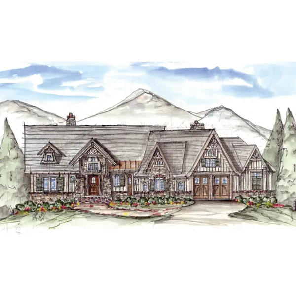 Rustic House Plan Front of Home - Ivers Path Craftsman Home 056D-0087 - Search House Plans and More