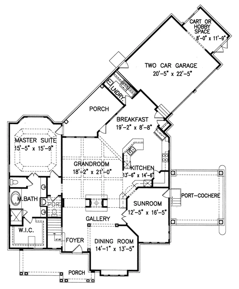 Southern House Plan First Floor - 056D-0088 - Shop House Plans and More