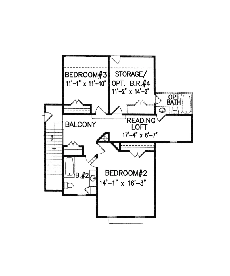 Farmhouse Plan Second Floor - Turtle Bend Farmhouse 056D-0088 - Shop House Plans and More