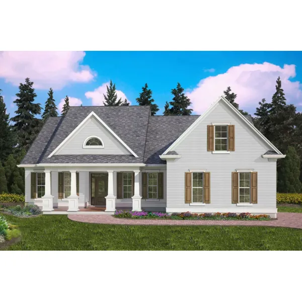 Traditional House Plan Front of Home - Sunshine Ridge Ranch Home 056D-0089 - Shop House Plans and More