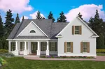 Traditional House Plan Front of Home - Sunshine Ridge Ranch Home 056D-0089 - Shop House Plans and More