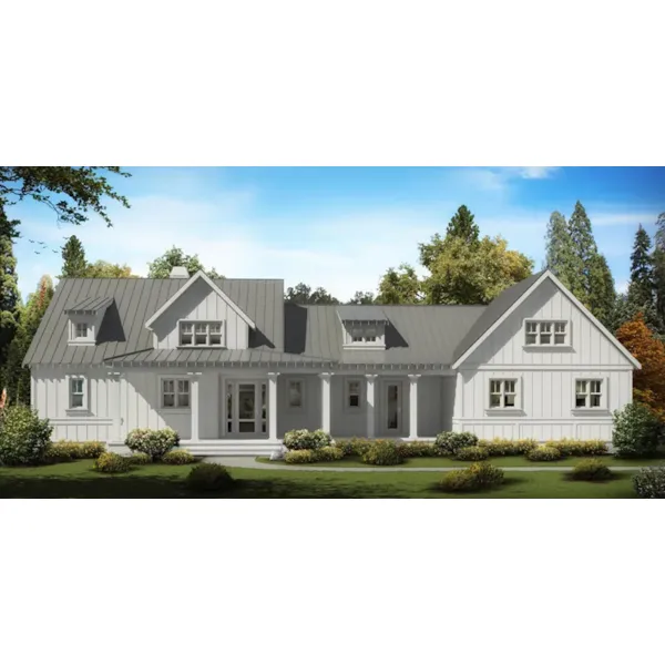 Farmhouse Plan Front of Home - Crossridge Modern Farmhouse 056D-0091 - Shop House Plans and More