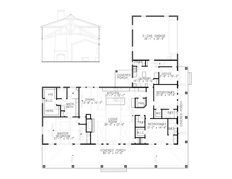 Country House Plan First Floor - 056D-0092 - Shop House Plans and More