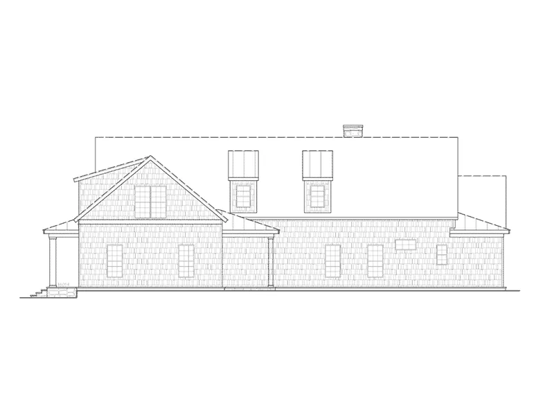 Ranch House Plan Rear Elevation - 056D-0092 - Shop House Plans and More
