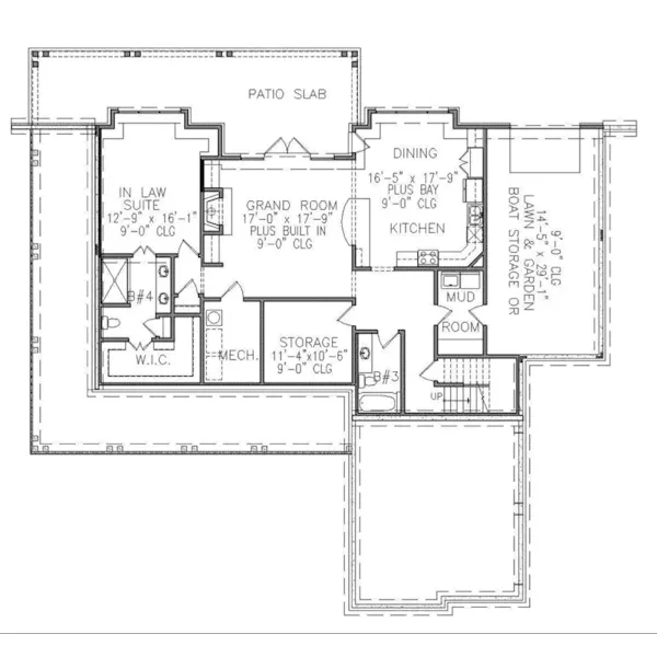 Ranch House Plan Lower Level Floor - Wylie Park Country Home 056D-0093 - Shop House Plans and More