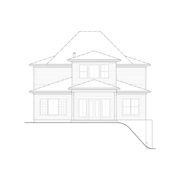 Tudor House Plan Rear Elevation - Kessner European Home 056D-0094 - Shop House Plans and More