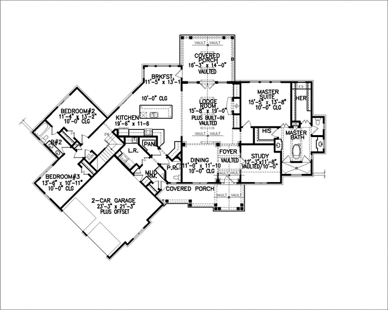 Modern Farmhouse Plan First Floor - 056D-0095 - Shop House Plans and More