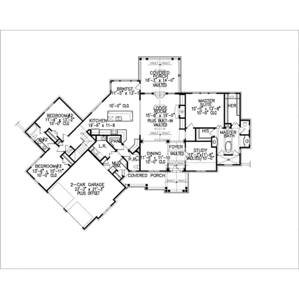 Country House Plan First Floor - Kentucky Bend Modern Farmhouse 056D-0095 - Shop House Plans and More