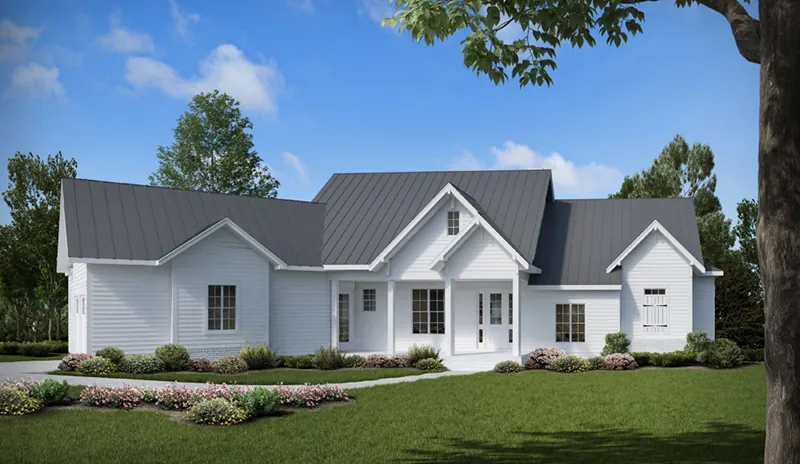 Modern Farmhouse Plan Front of Home - 056D-0095 - Shop House Plans and More