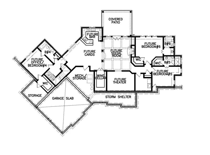 Modern Farmhouse Plan Lower Level Floor - 056D-0095 - Shop House Plans and More
