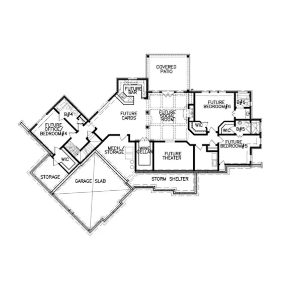 Farmhouse Plan Lower Level Floor - Kentucky Bend Modern Farmhouse 056D-0095 - Shop House Plans and More