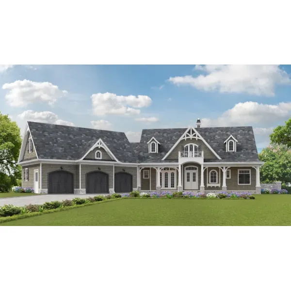 Shingle House Plan Front of Home - Simpson Lake Craftsman Home 056D-0097 - Shop House Plans and More