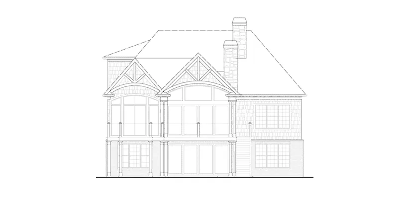 Farmhouse Plan Rear Elevation - Lampshire European Farmhouse 056D-0100 - Shop House Plans and More