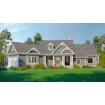 Shingle House Plan Front of Home - Bernstein Craftsman Home 056D-0105 - Shop House Plans and More