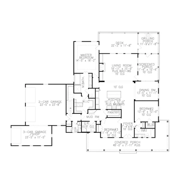 Country House Plan First Floor - Berry Field Modern Farmhouse 056D-0106 - Shop House Plans and More