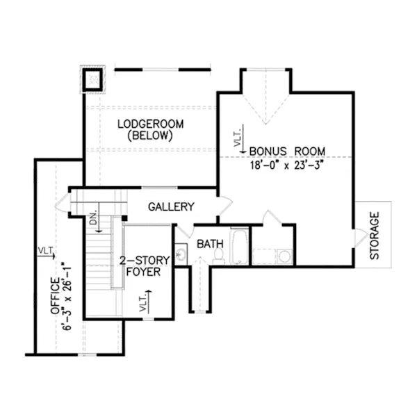 Arts & Crafts House Plan Second Floor - Tennyson Mill European Home 056D-0109 - Shop House Plans and More