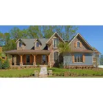 Arts & Crafts House Plan Front of Home - Freeman Falls Country Home 056D-0112 - Shop House Plans and More