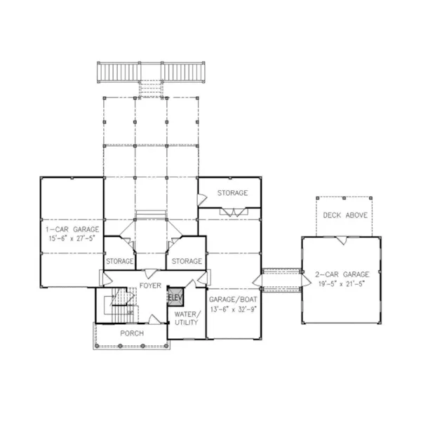 Beach & Coastal House Plan Lower Level Floor - Carnation Southern Home 056D-0116 - Shop House Plans and More