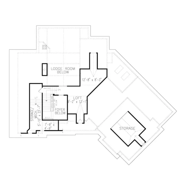 Rustic House Plan Second Floor - Buck Creek Rustic Home 056D-0117 - Shop House Plans and More