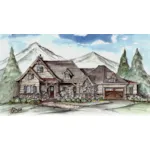 Rustic House Plan Front of Home - Buck Creek Rustic Home 056D-0117 - Shop House Plans and More