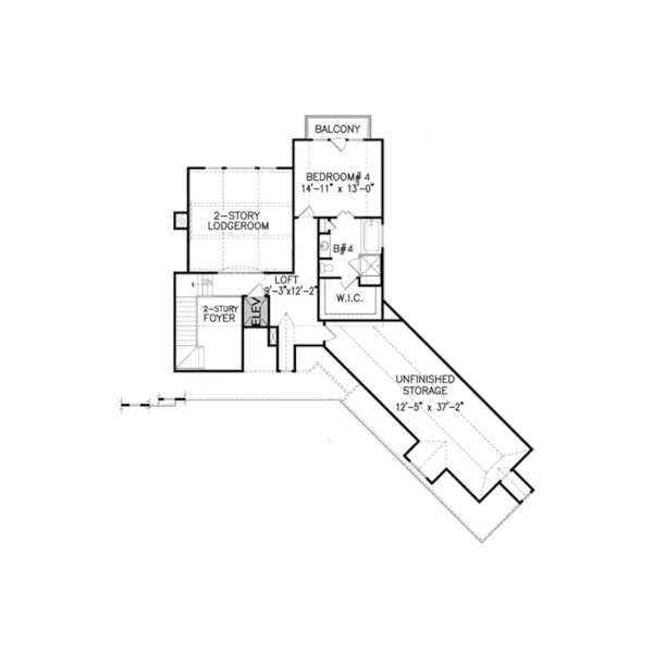 Rustic House Plan Second Floor - Branford Lane Craftsman Home 056D-0118 - Shop House Plans and More