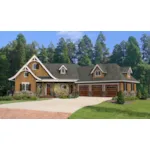 Rustic House Plan Front of Home - Branford Lane Craftsman Home 056D-0118 - Shop House Plans and More