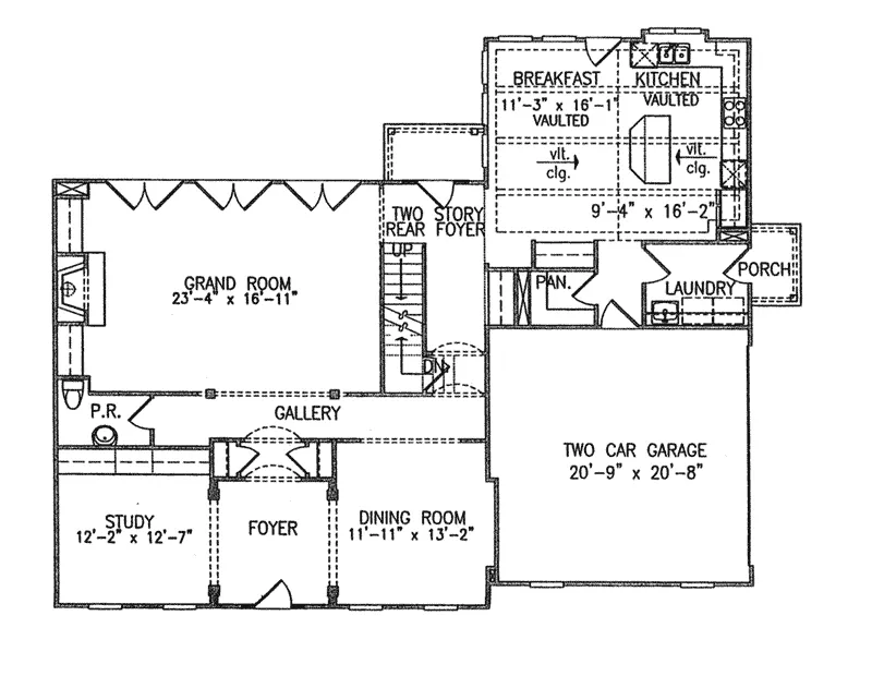 Traditional House Plan First Floor - 056D-0119 - Shop House Plans and More