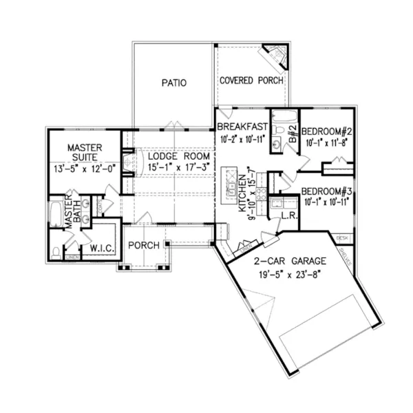 Country House Plan First Floor - Hobbs Landing Country Home 056D-0122 - Shop House Plans and More