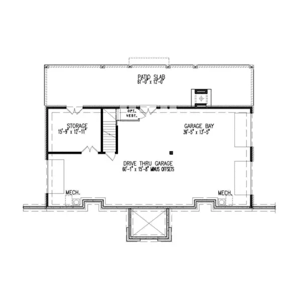 Traditional House Plan Lower Level Floor - Kenworth Bay Rustic Home 056D-0124 - Shop House Plans and More