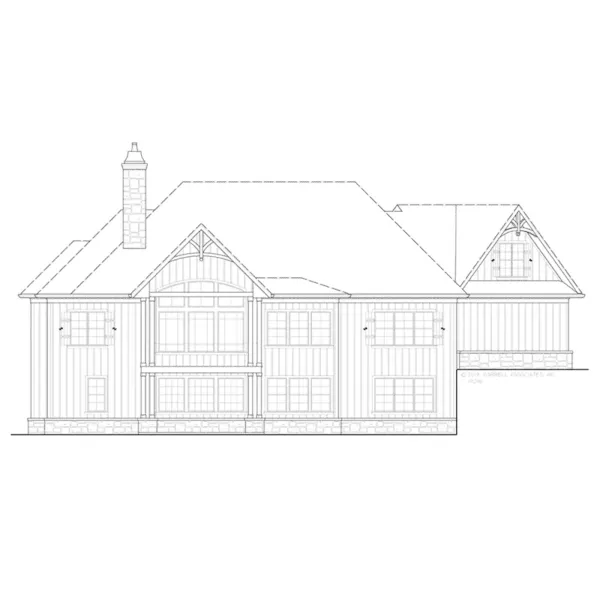 Craftsman House Plan Rear Elevation - Painter Hill Craftsman Home 056D-0127 - Shop House Plans and More