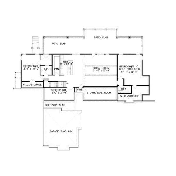 Modern Farmhouse Plan Lower Level Floor - Long Lake Modern Farmhouse 056D-0128 - Shop House Plans and More