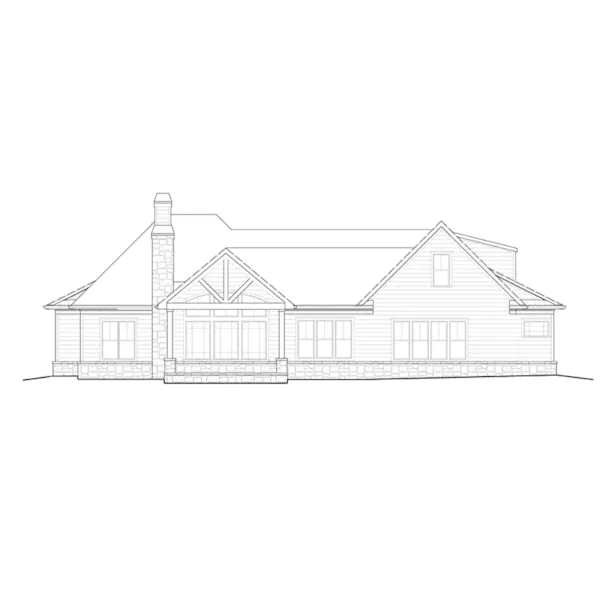 Ranch House Plan Rear Elevation - Toppell Modern Farmhouse 056D-0130 - Shop House Plans and More