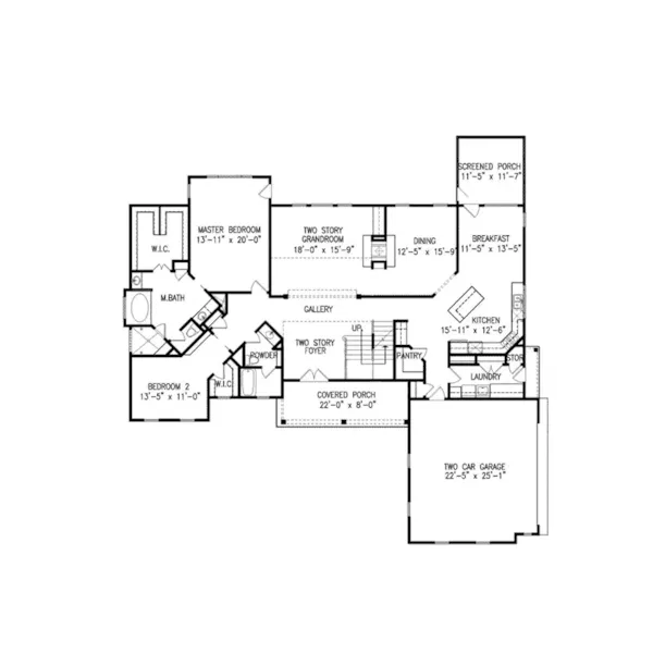 Mountain House Plan First Floor - Sassafras Country Farmhouse 056D-0132 - Shop House Plans and More