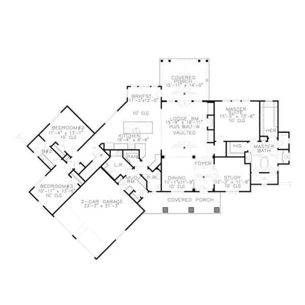 First Floor - Ellis Lane Craftsman Home 056D-0133 - Search House Plans and More