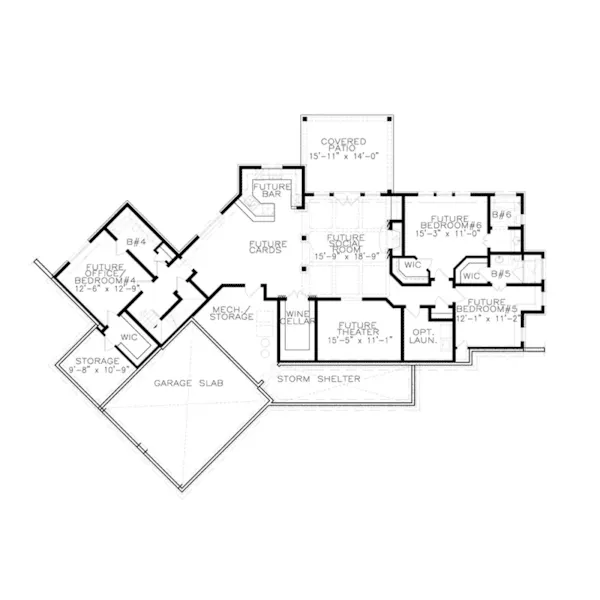 Lower Level Floor - Ellis Lane Craftsman Home 056D-0133 - Search House Plans and More