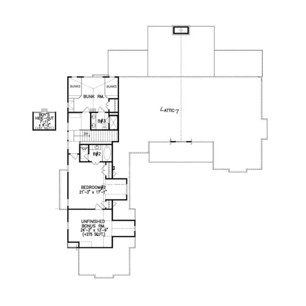 Ranch House Plan Second Floor - Watermark Cove Craftsman Home 056D-0134 - Shop House Plans and More