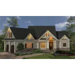 Country French House Plan Front of Home - Birdview Craftsman Home 056D-0136 - Shop House Plans and More