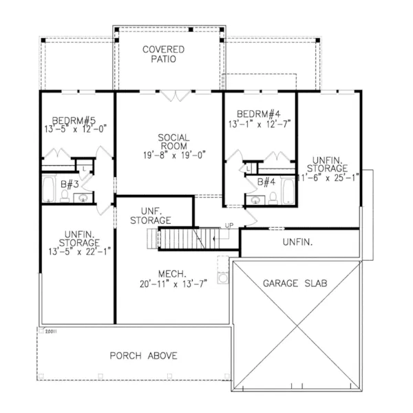 Florida House Plan Lower Level Floor - Bay View Modern Farmhouse 056D-0137 - Shop House Plans and More