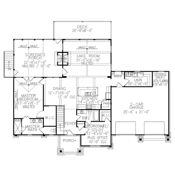 Mountain House Plan First Floor - 056D-0141 - Shop House Plans and More