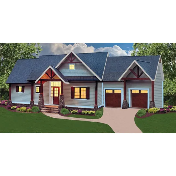 Mountain House Plan Front of Home - 056D-0141 - Shop House Plans and More