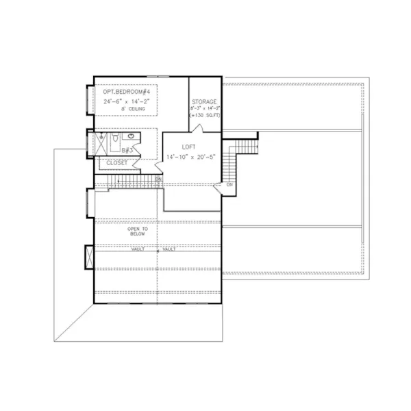 Ranch House Plan Second Floor - Barndominium Modern Farmhouse 056D-0153 - Shop House Plans and More